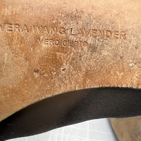 Vera Wang Lavender Vero Cuoio Ballet Flats Black Leather Jewled S 7M - Picture 7 of 7